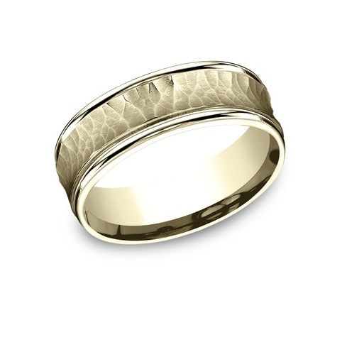 Hammered Concave With Round Edge Band