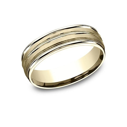 Light Comfort Fit Round Edge Band with Center Cut