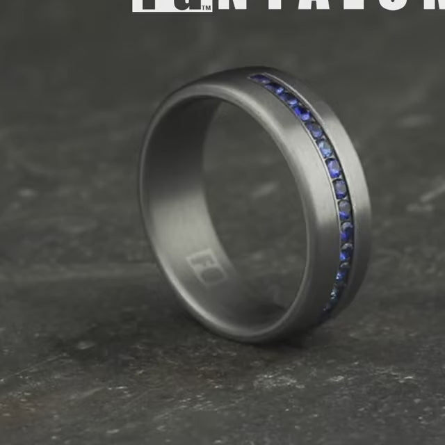 Blue Sapphire Half Way Diamond Band, video