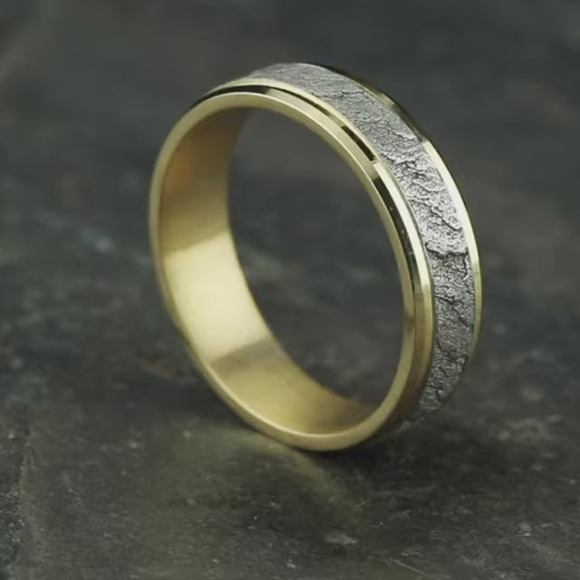 Drop Bevel Band with Lava Rock Center, video