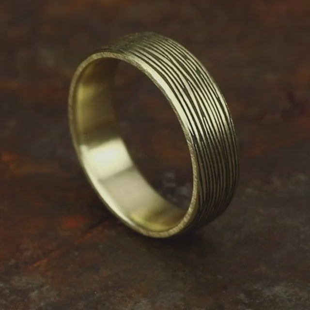 Black Plated Tree Bark Thin Band, video