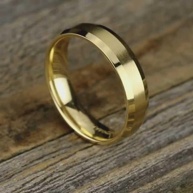 High Polish Beveled Edge Band with Satin Center, video
