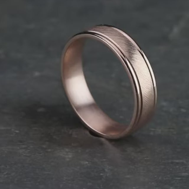 High Polish RE Band with Diagonal Grit Satin Center, video