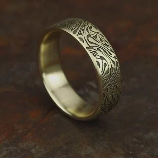 Black Plated Faux Mokume Band, video