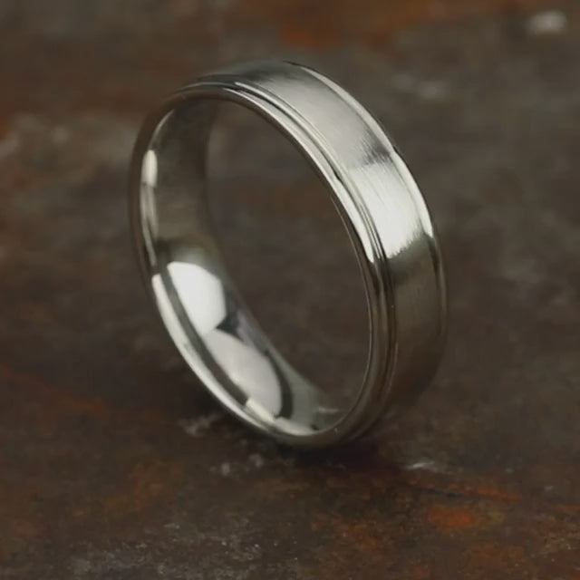 High Polish RE Band with Satin Center, video