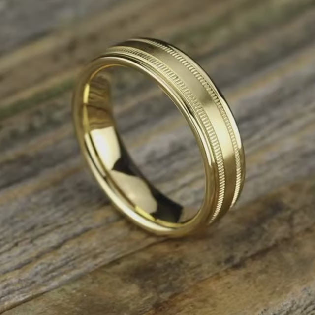 Light Comfort Fit Round Edge Band with Satin Center, video