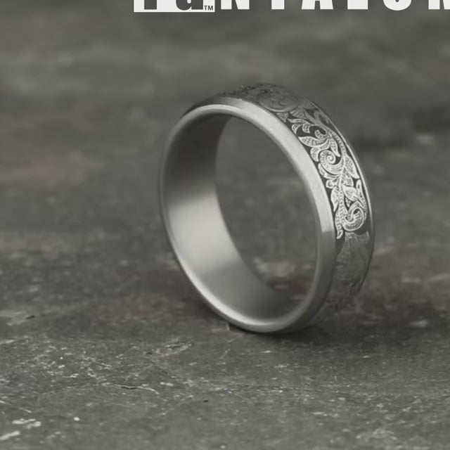 Beveled Edge Band with London Script Center, video