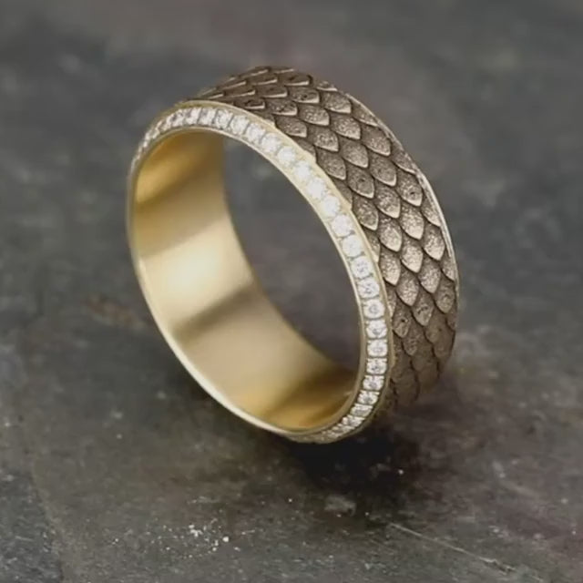 Dragon Scale Double Eternity Diamond Band, video