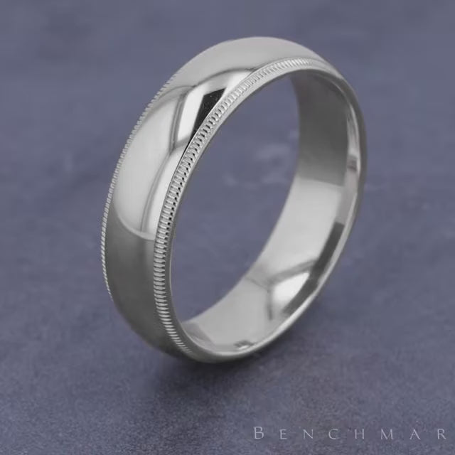 Light Comfort Fit Milgrain Band, video