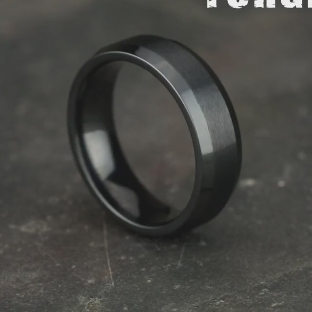 Bevel Edge Band with Satin Center, video