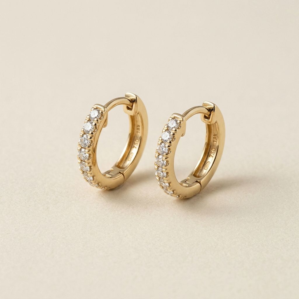Diamond Huggie Hoops