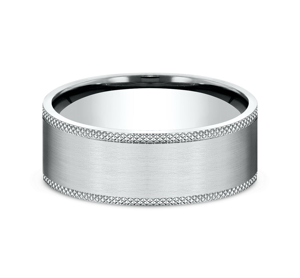 Knurled Edge Band with Satin Center