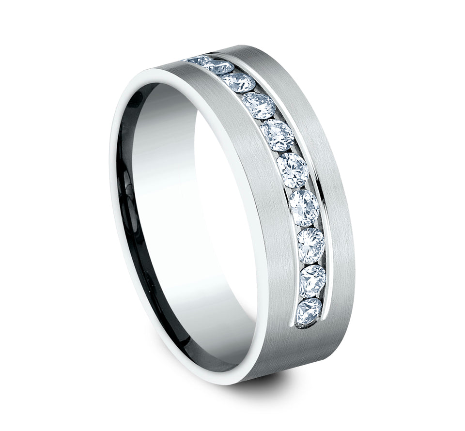 Flat Satin Diamond Band