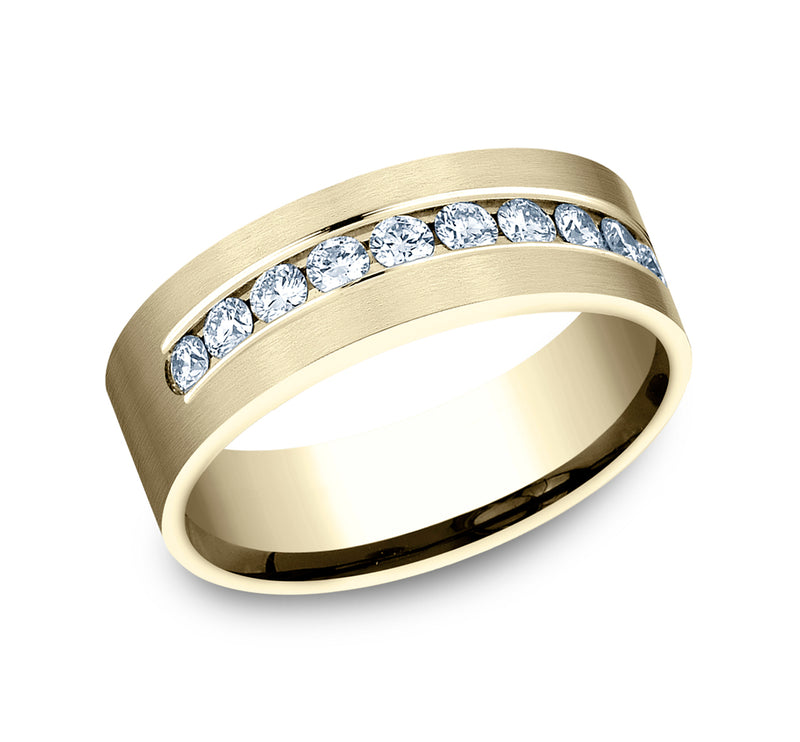 Flat Satin Diamond Band