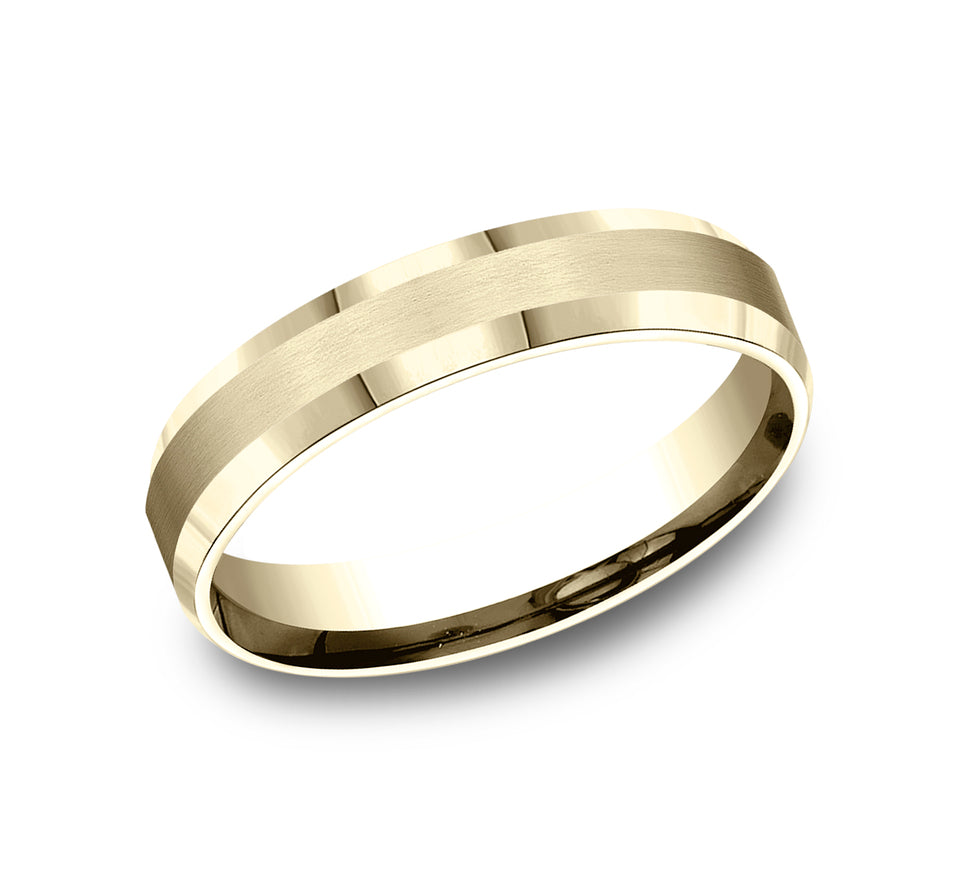 High Polish Beveled Edge Band with Satin Center