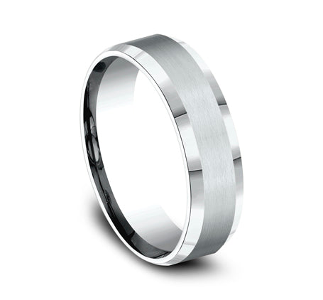 High Polish Beveled Edge Band with Satin Center