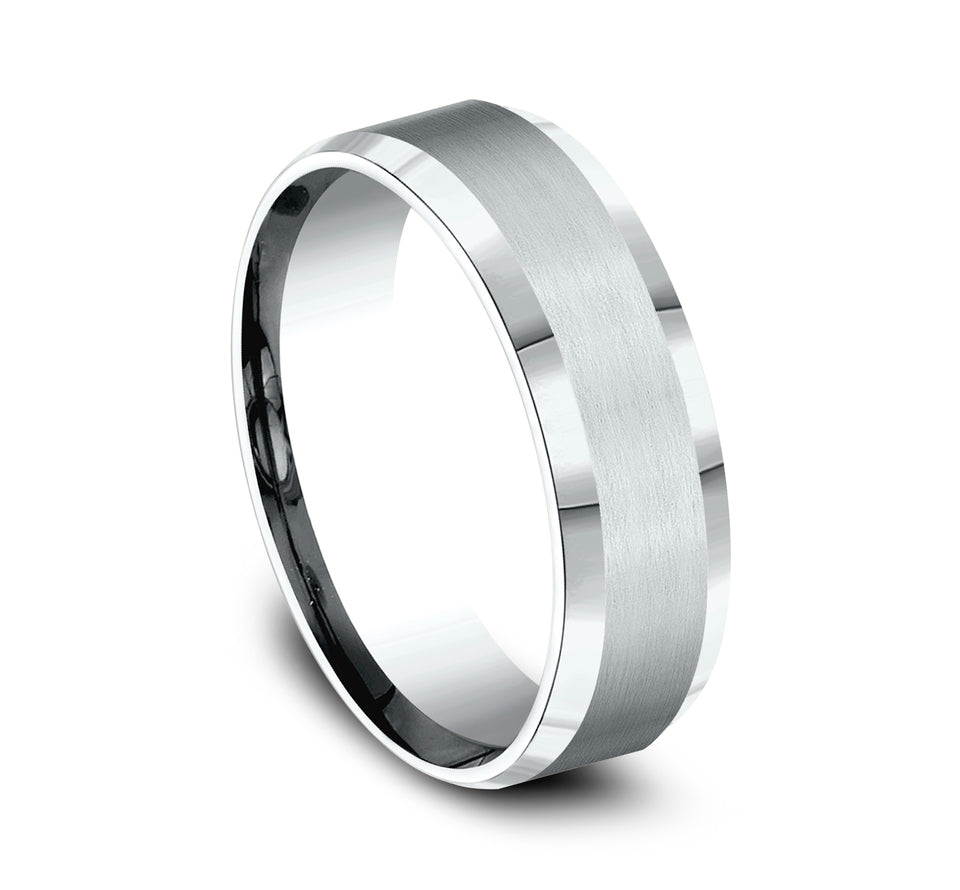 Bevel Edge Band with Satin Center