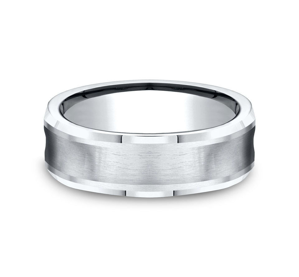 Satin Concave Beveled Edge Band