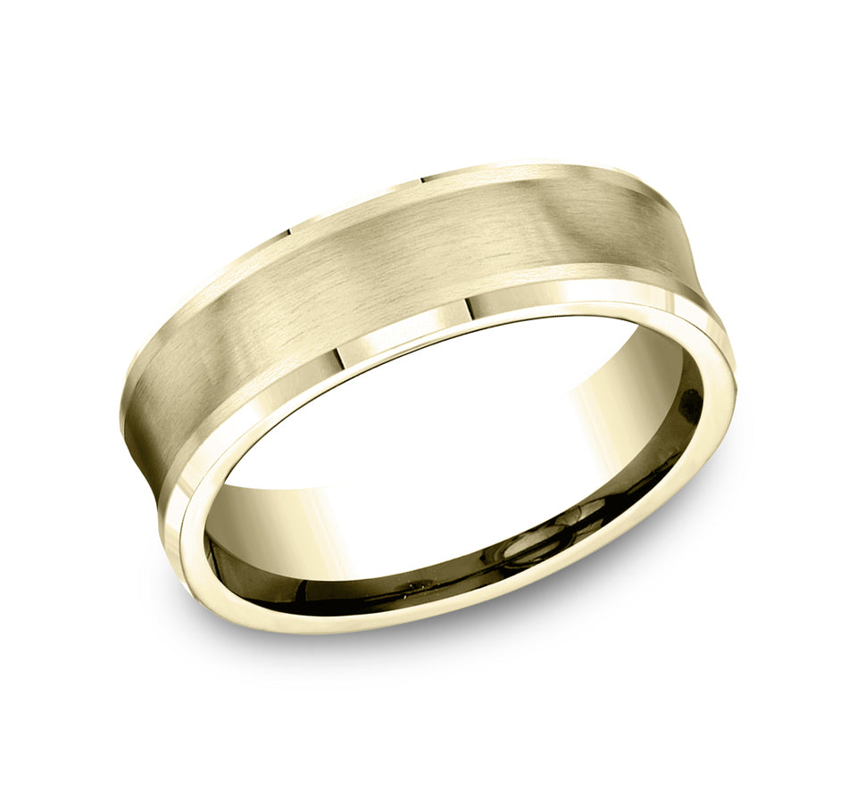 Satin Concave Beveled Edge Band