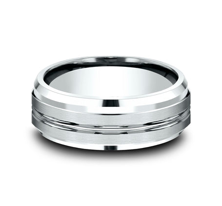 Drop Bevel Satin Band with Concave Center Cut