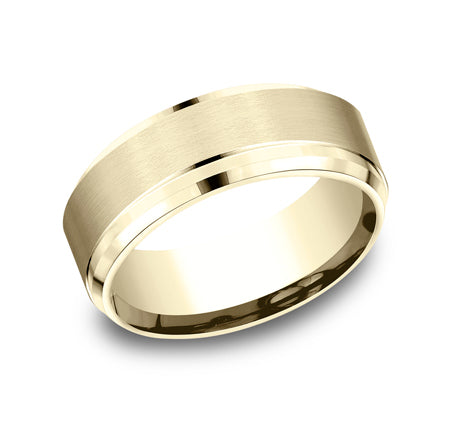 Drop Bevel Band with Satin Center