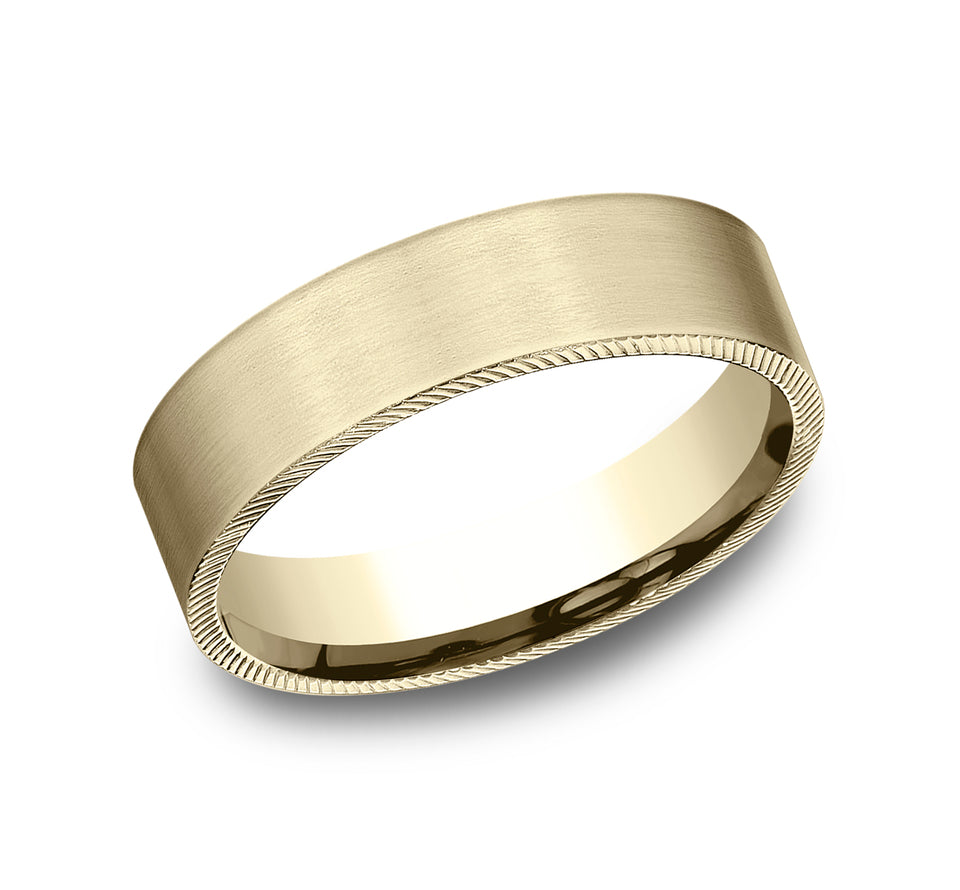 Cross Edge Cut Band with Satin Center