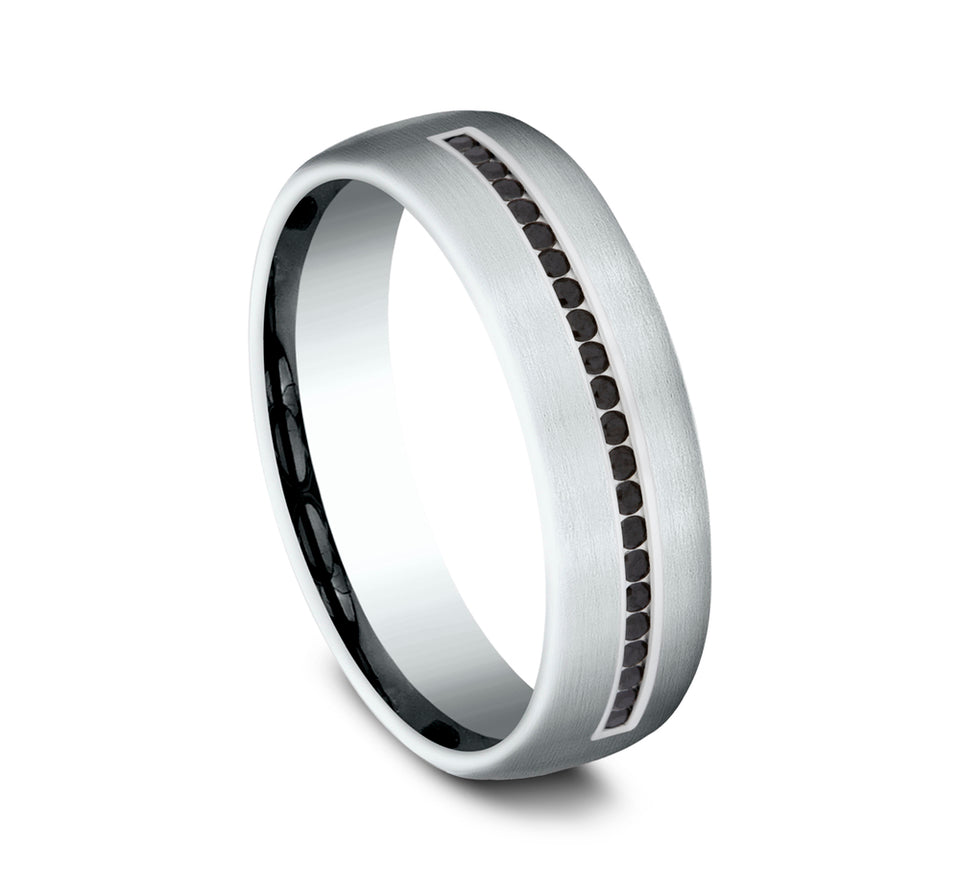 Satin Channel Black Diamond Band