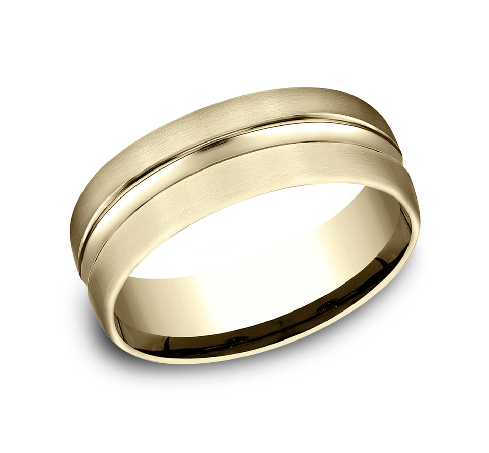 Ring Band with Center Convex Cut