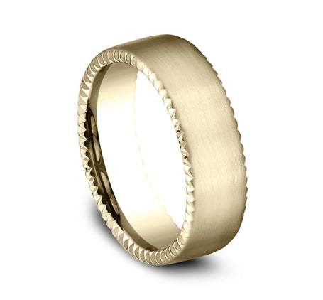 Fluted Face Band with Satin Center