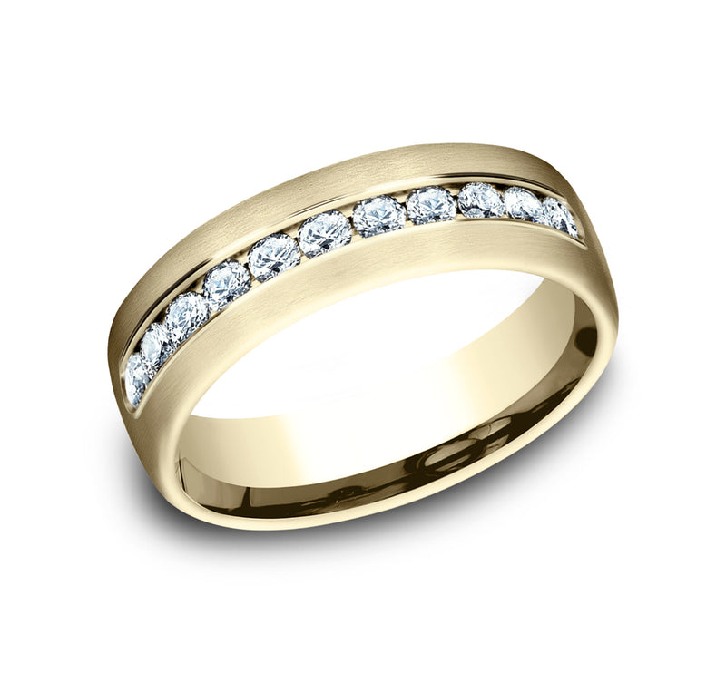 Satin Channel Diamond Band