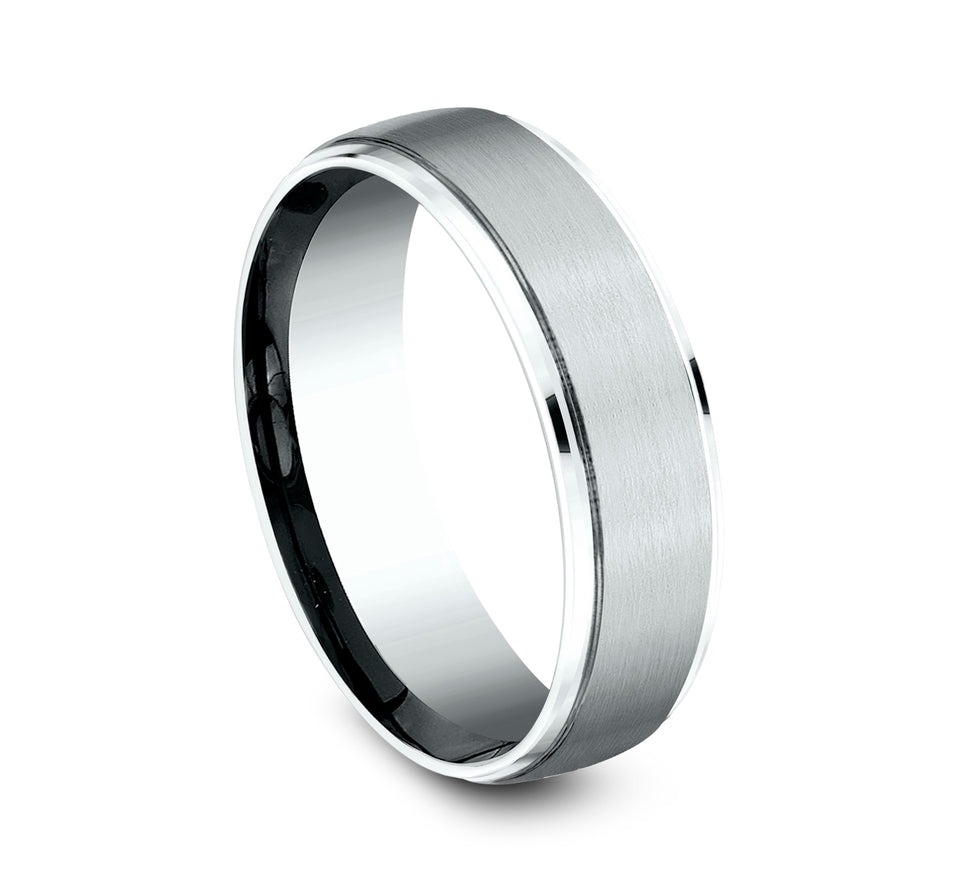 Drop Bevel Band with Satin Center