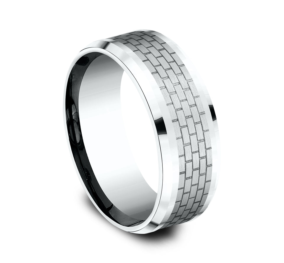 Drop Bevel Band with Brick Wall Center