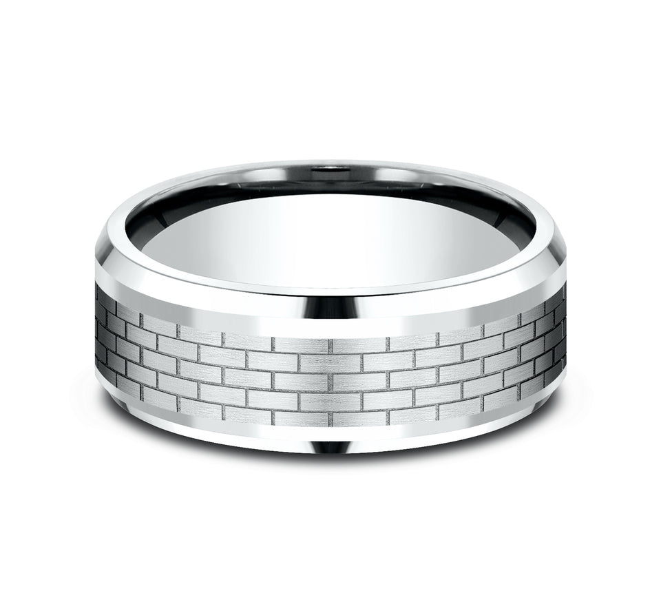 Drop Bevel Band with Brick Wall Center
