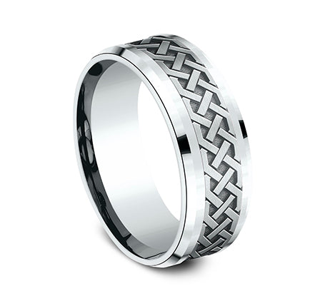 Drop Bevel Band with Celtic Love Knot Center