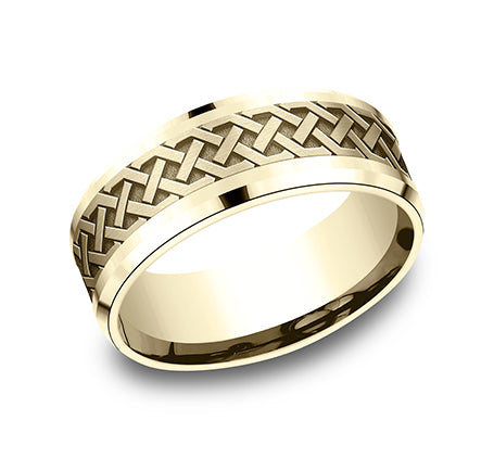 Drop Bevel Band with Celtic Love Knot Center