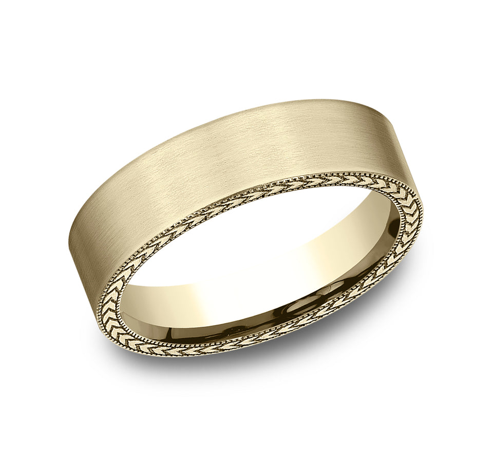 Wheat Milgrain Edge Satin Band