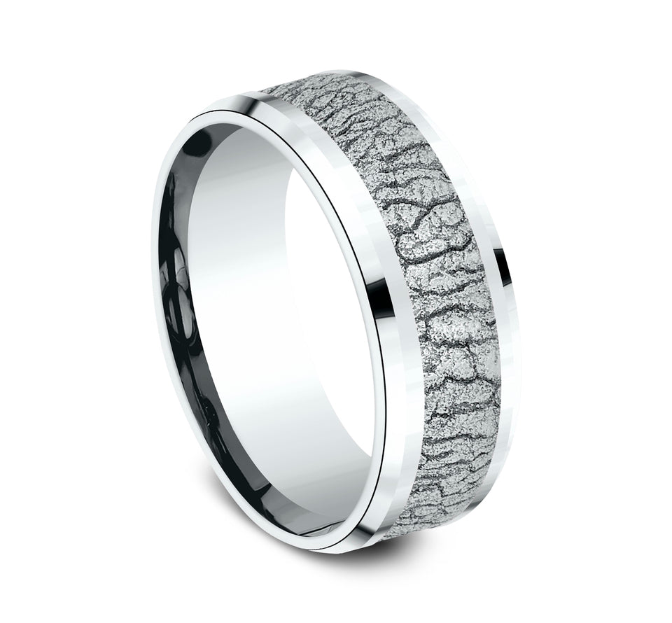 Drop Bevel Band with BP Large Bark Center