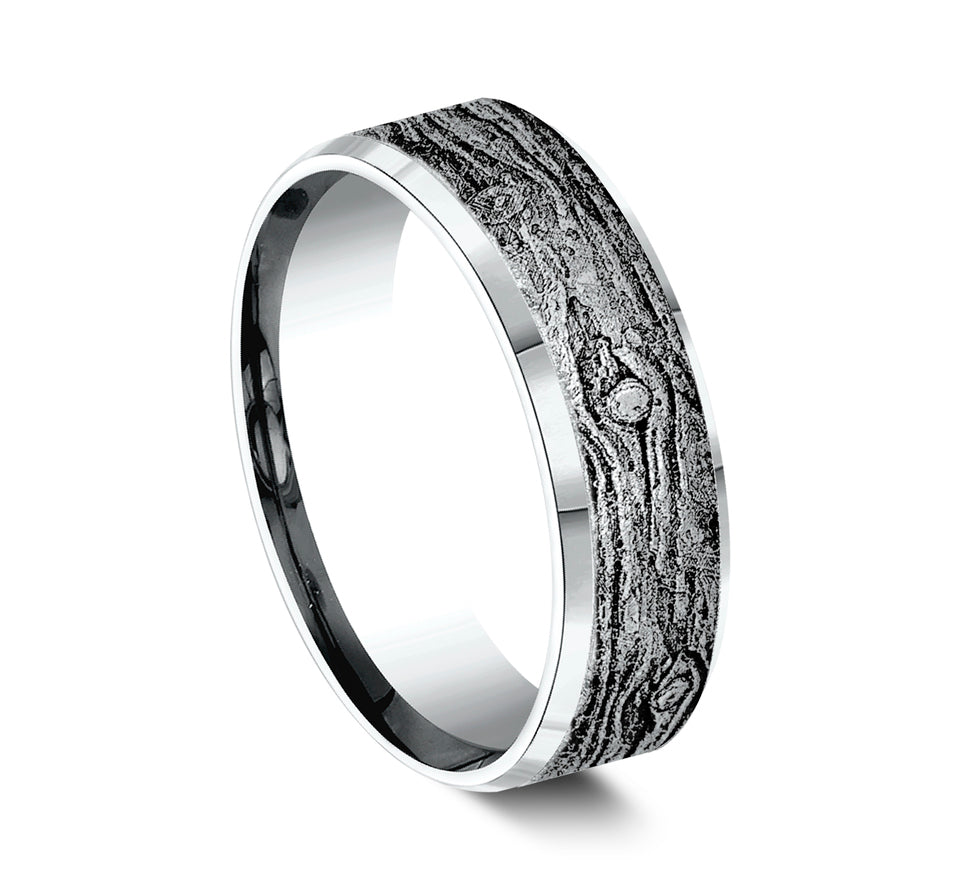 Slight Beveled Edge BP Log Knot Band