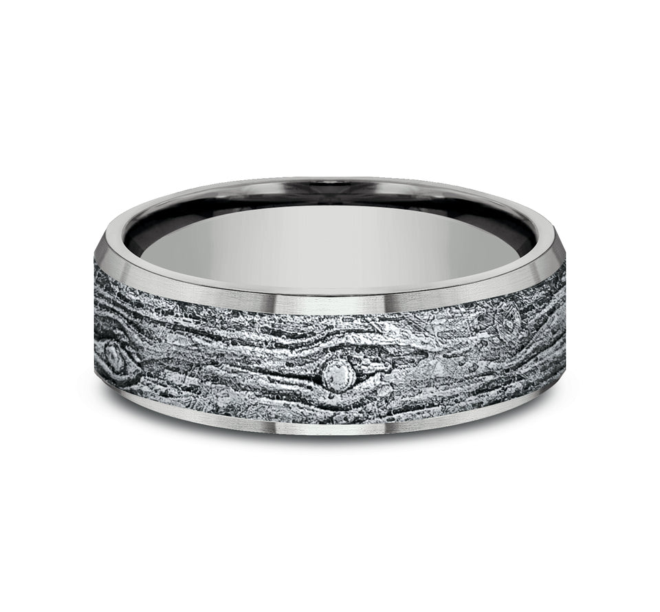 Slight Beveled Edge BP Log Knot Band
