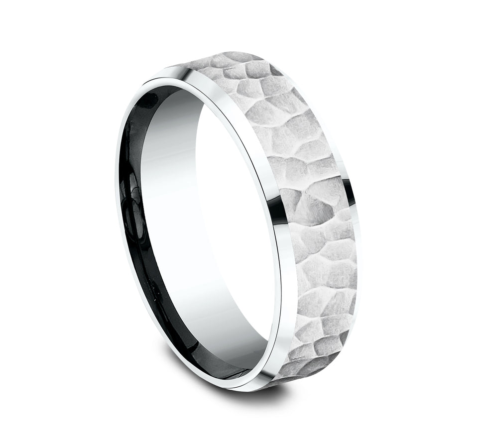 Bevel Satin Hammered Band