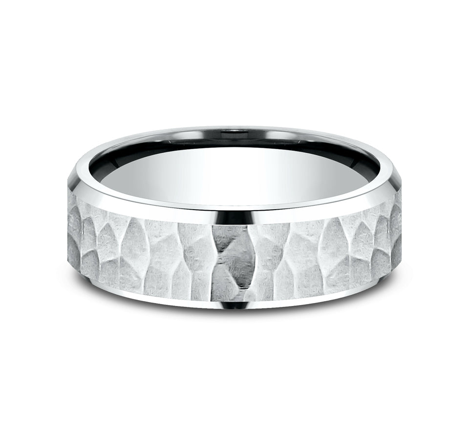 Bevel Satin Hammered Band