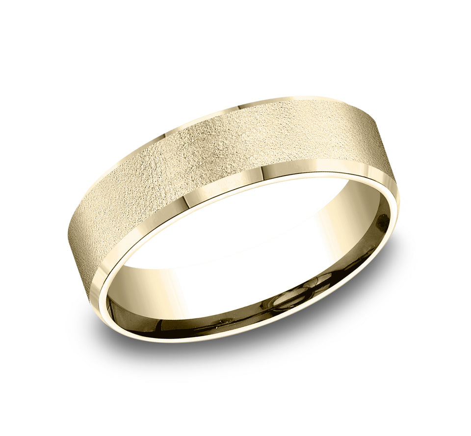 Light Comfort Fit Slight Bevel Band with Wire Center