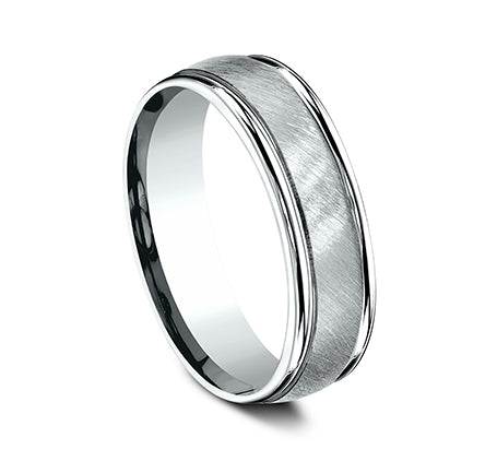 High Polish RE Band with Diagonal Grit Satin Center