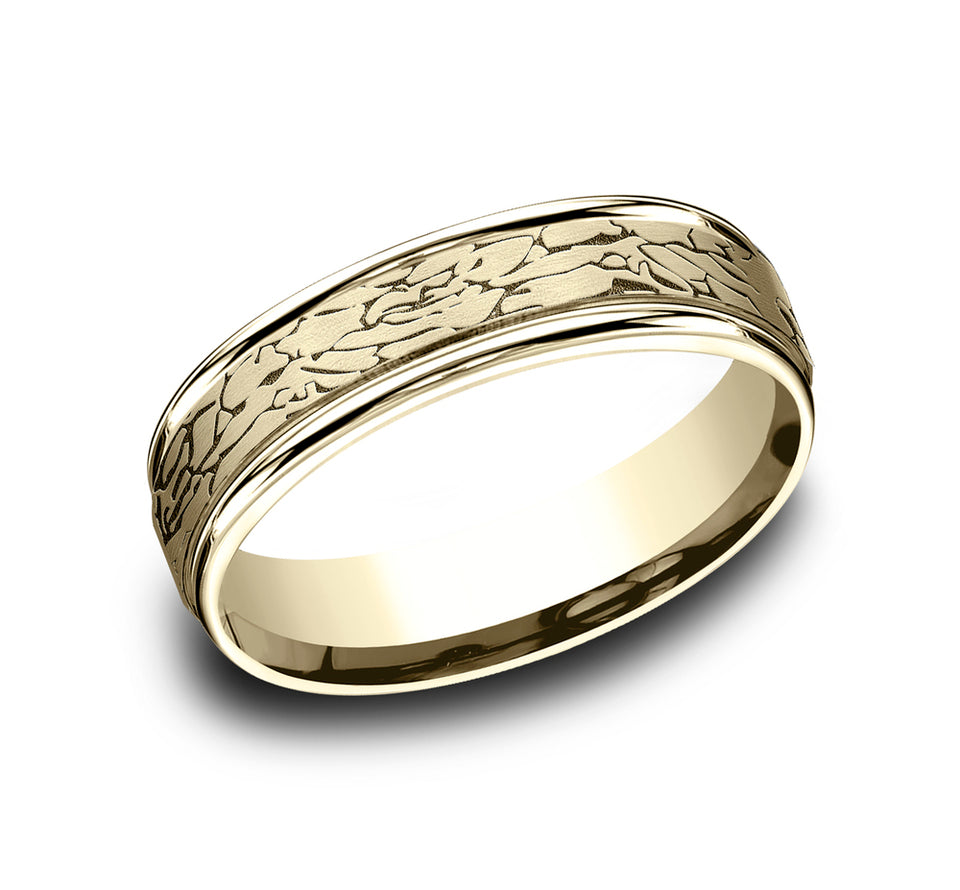 Round Edge Band with Fractured Rock Center