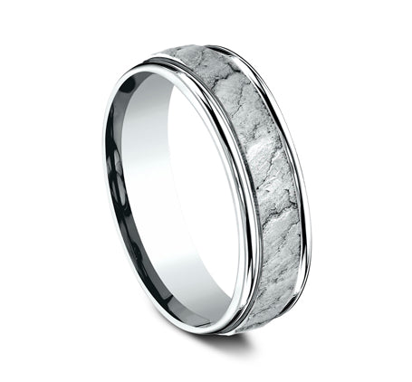 Round Edge Band with Lava Rock Center