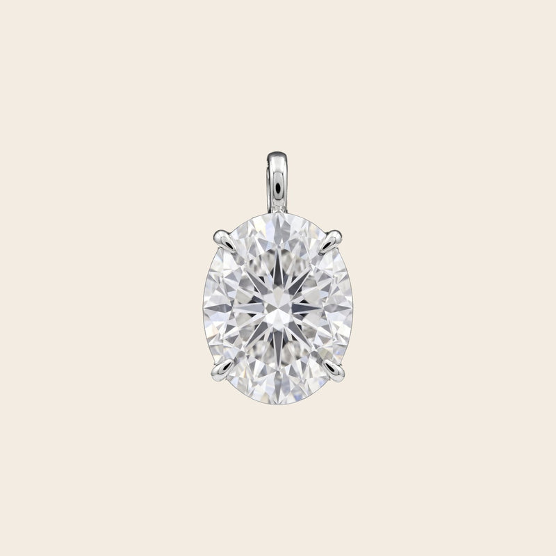Oval Lab Grown Diamond Solitaire Pendant