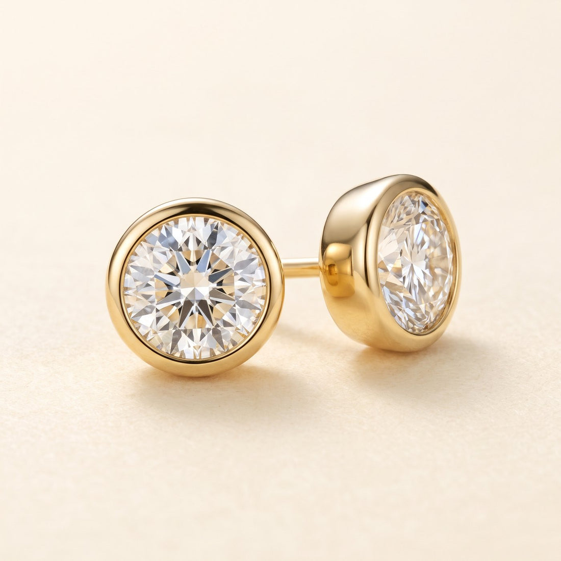 Bezel Set Lab Grown Diamond Studs