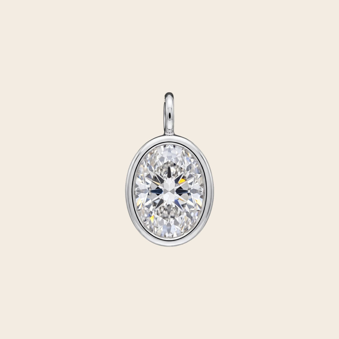 Oval Diamond Solitaire Pendant