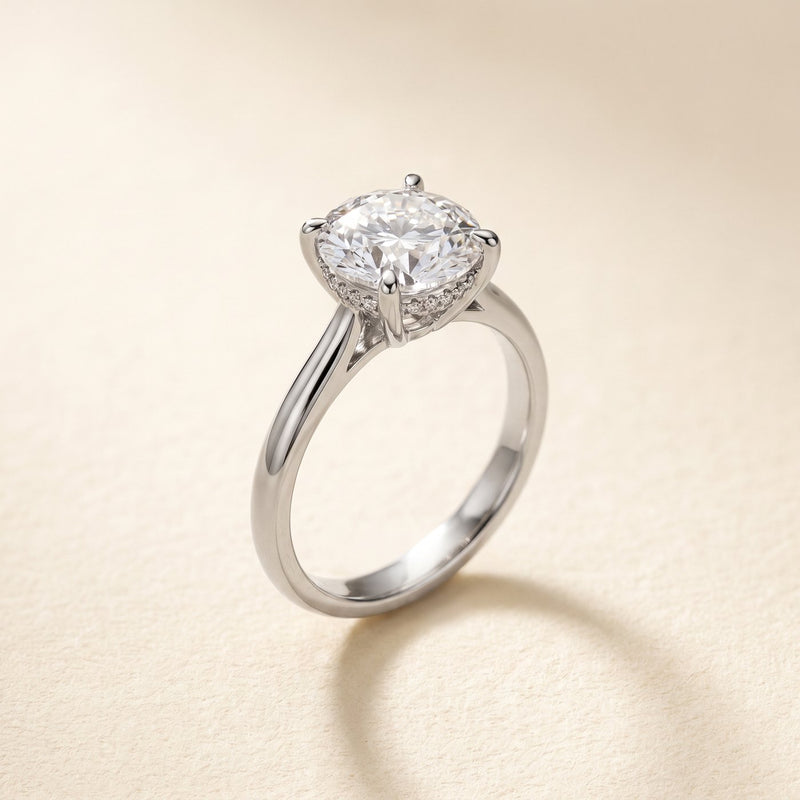 Hidden halo Engagement Setting, Made to Order