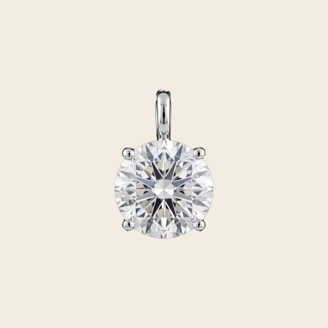 Round Lab Grown Diamond Solitaire Pendant
